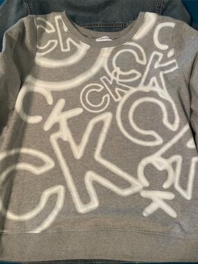 Calvin Klein Grey Sweatshirt with White CK Logo Print